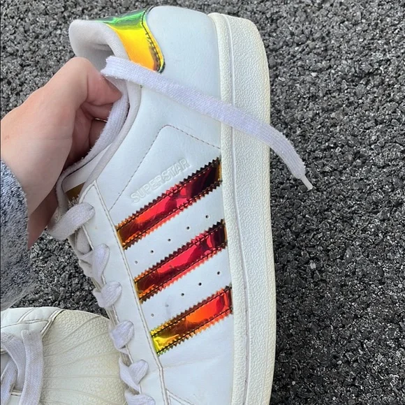 Holographic adidas superstars womens 6.5 - Picture 3 of 4
